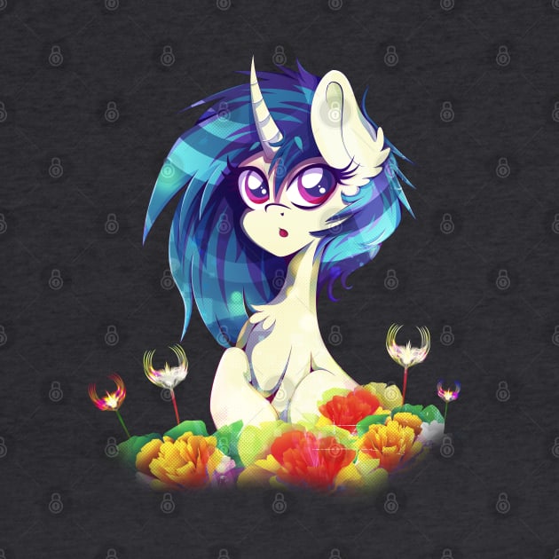 Vinyl Scratch - Digital Flowerfield by RarieDash